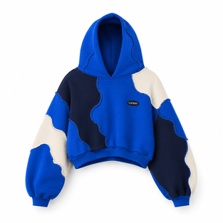 Sweat à capuche patchwork