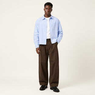 Pleated Wide-Leg Trousers