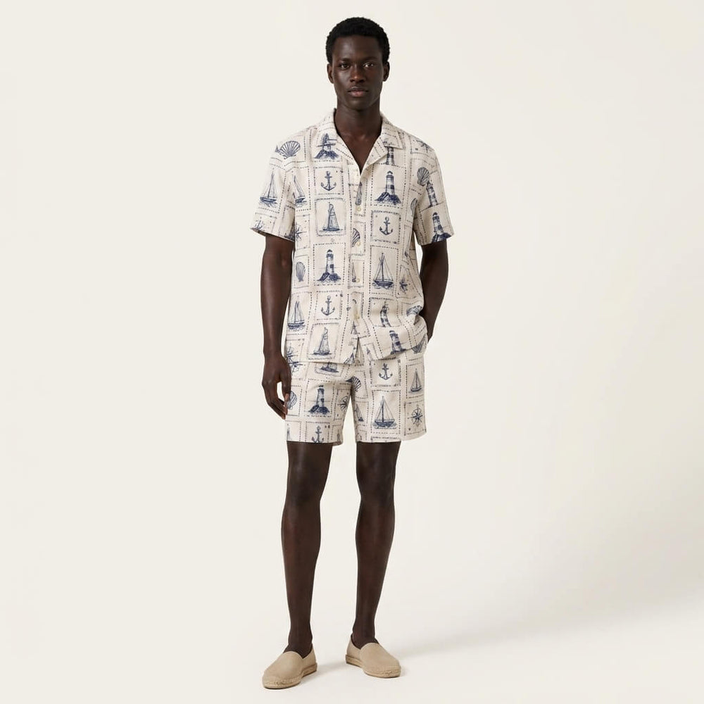 Postcard Print Shorts
