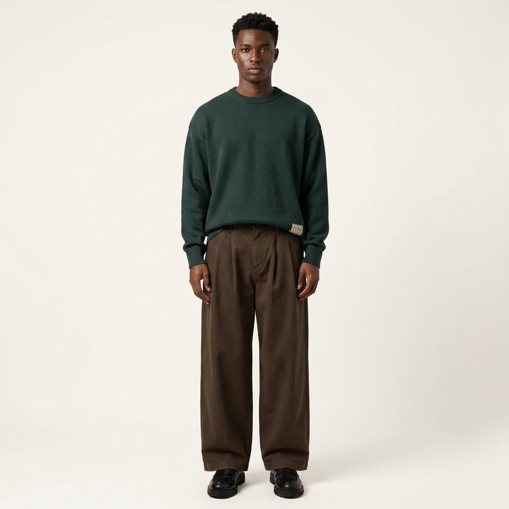 Pleated Wide-Leg Trousers