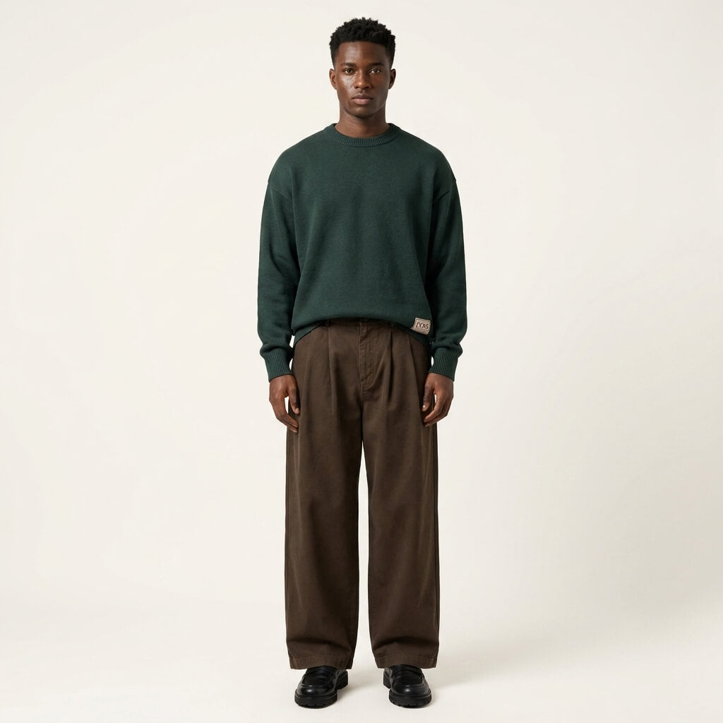 Pleated Wide-Leg Trousers