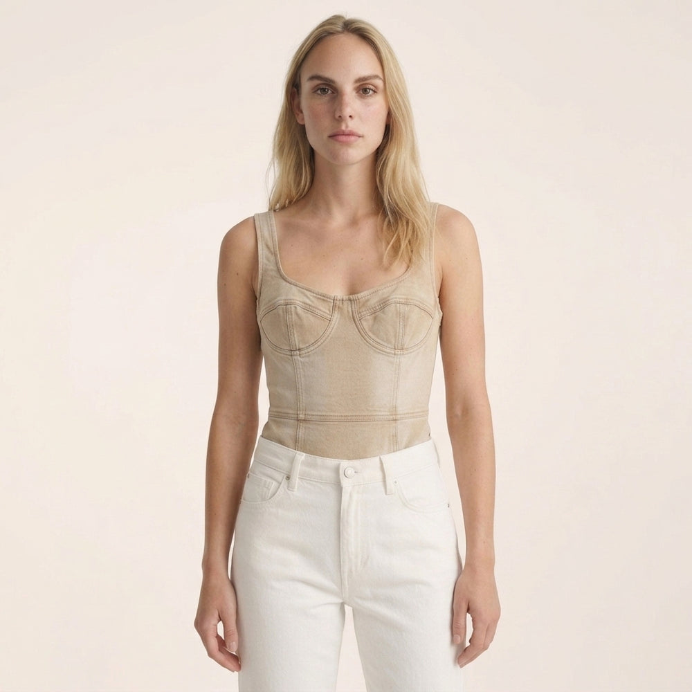 Sculpt Denim Bodysuit