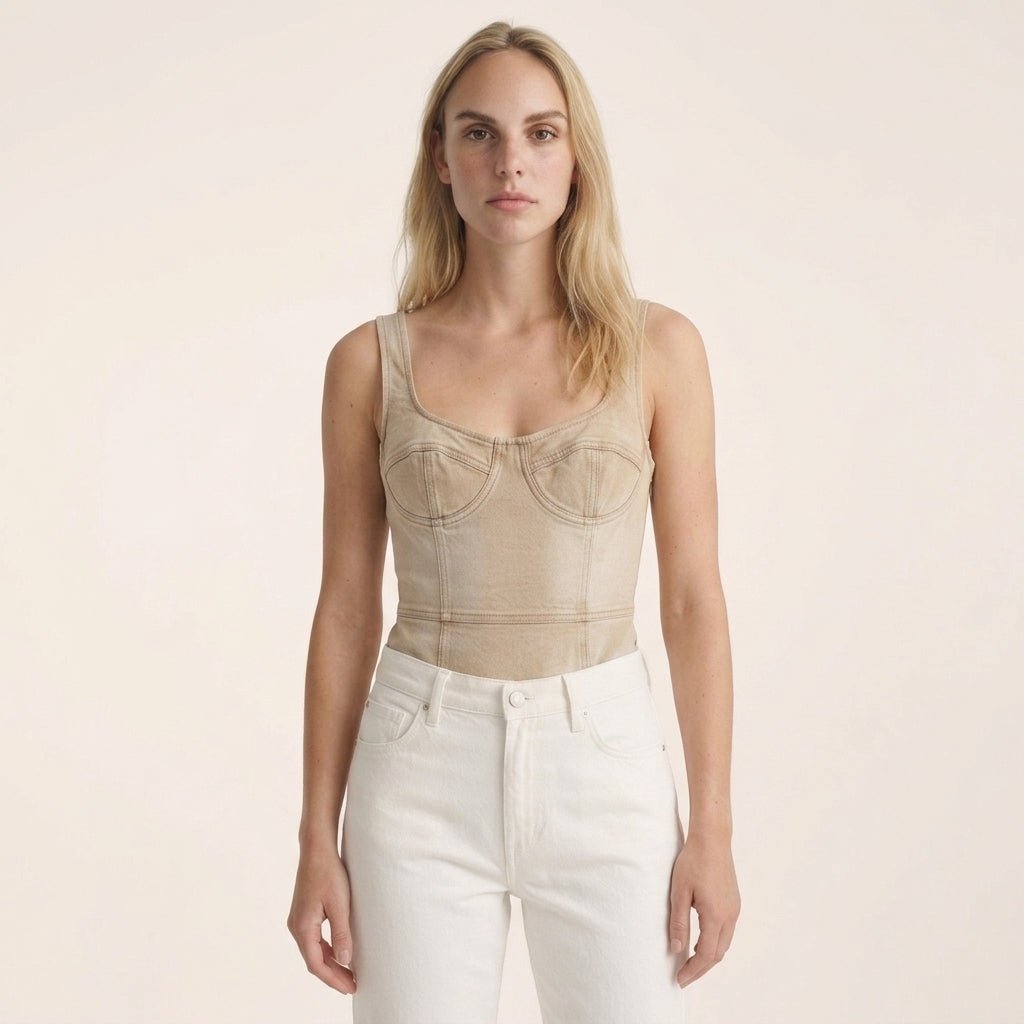 Sculpt Denim Bodysuit