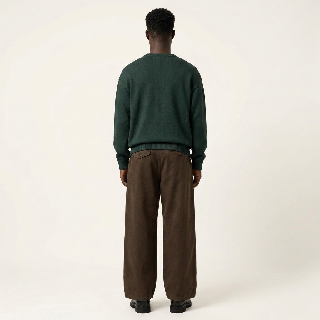 Pleated Wide-Leg Trousers