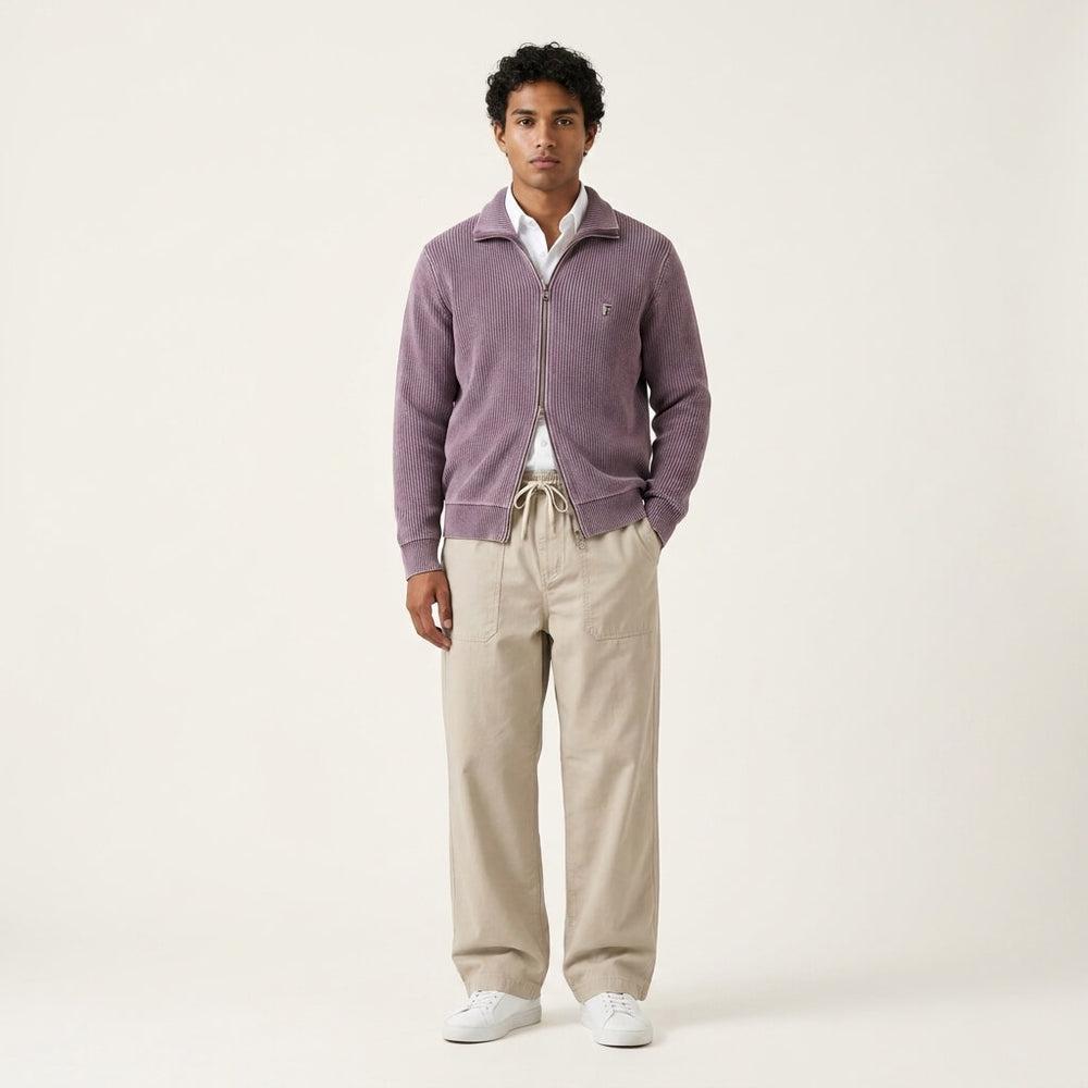 Ribbed Zip Knit Jacket