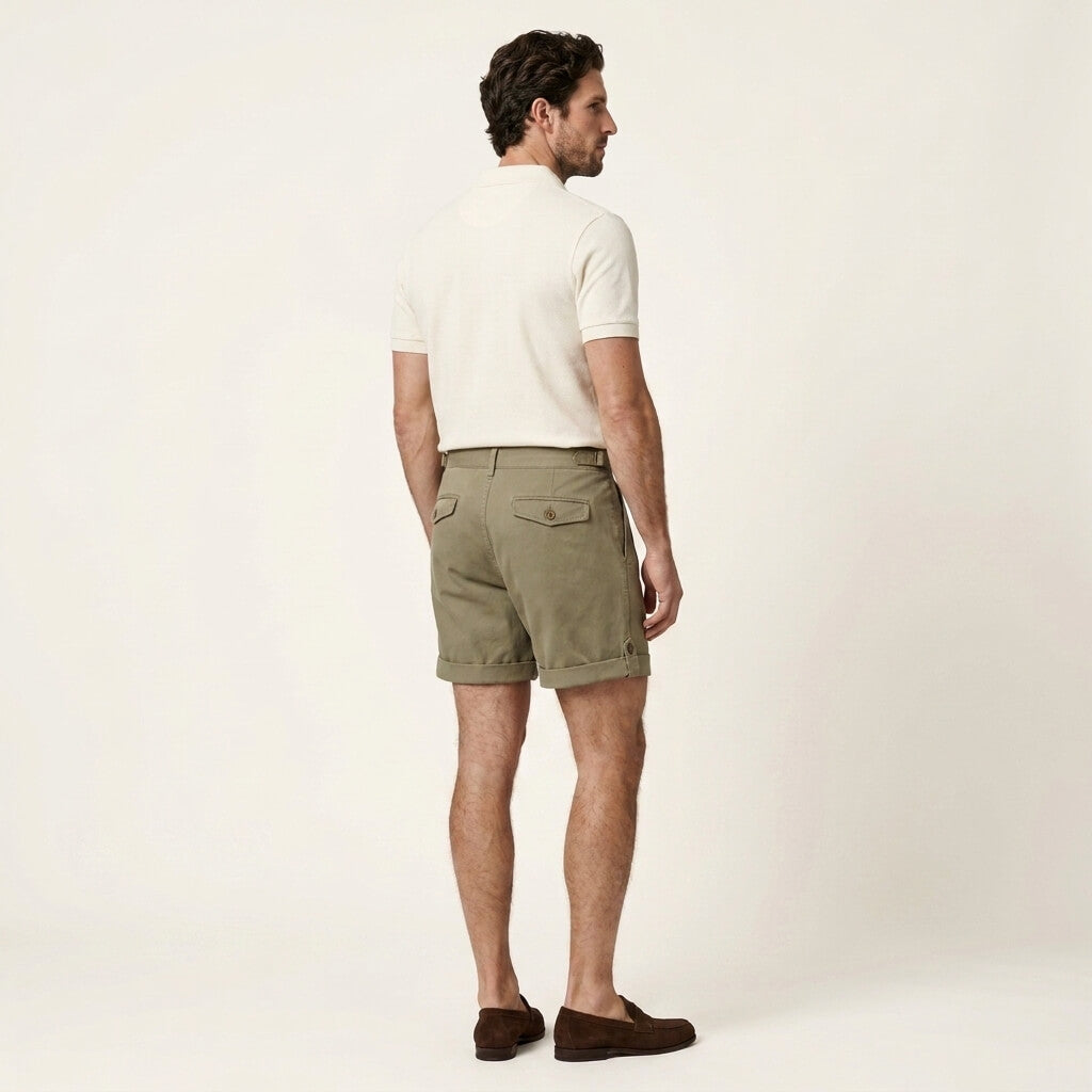 Pleated Chino Shorts