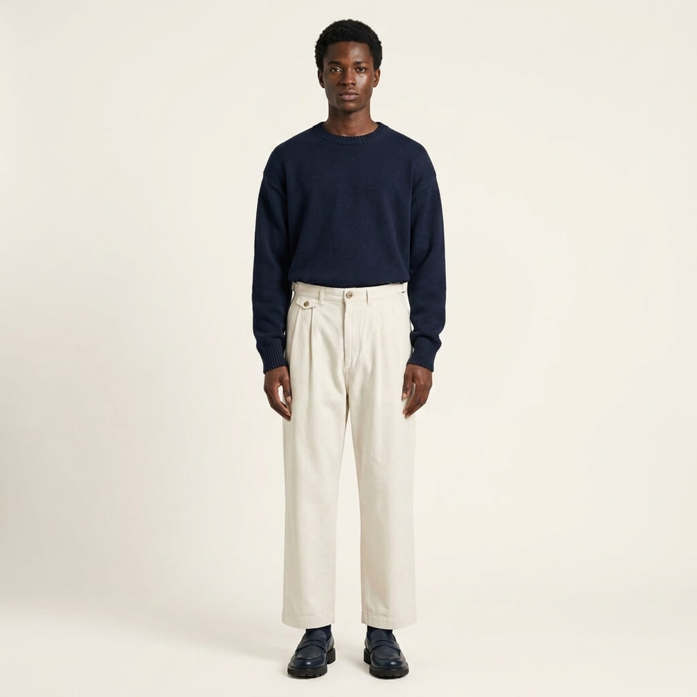 Pantalon large plissé