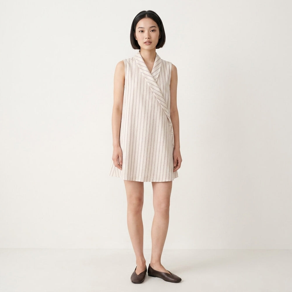 Wrap Collar Swing Dress