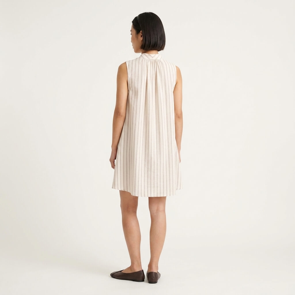 Wrap Collar Swing Dress