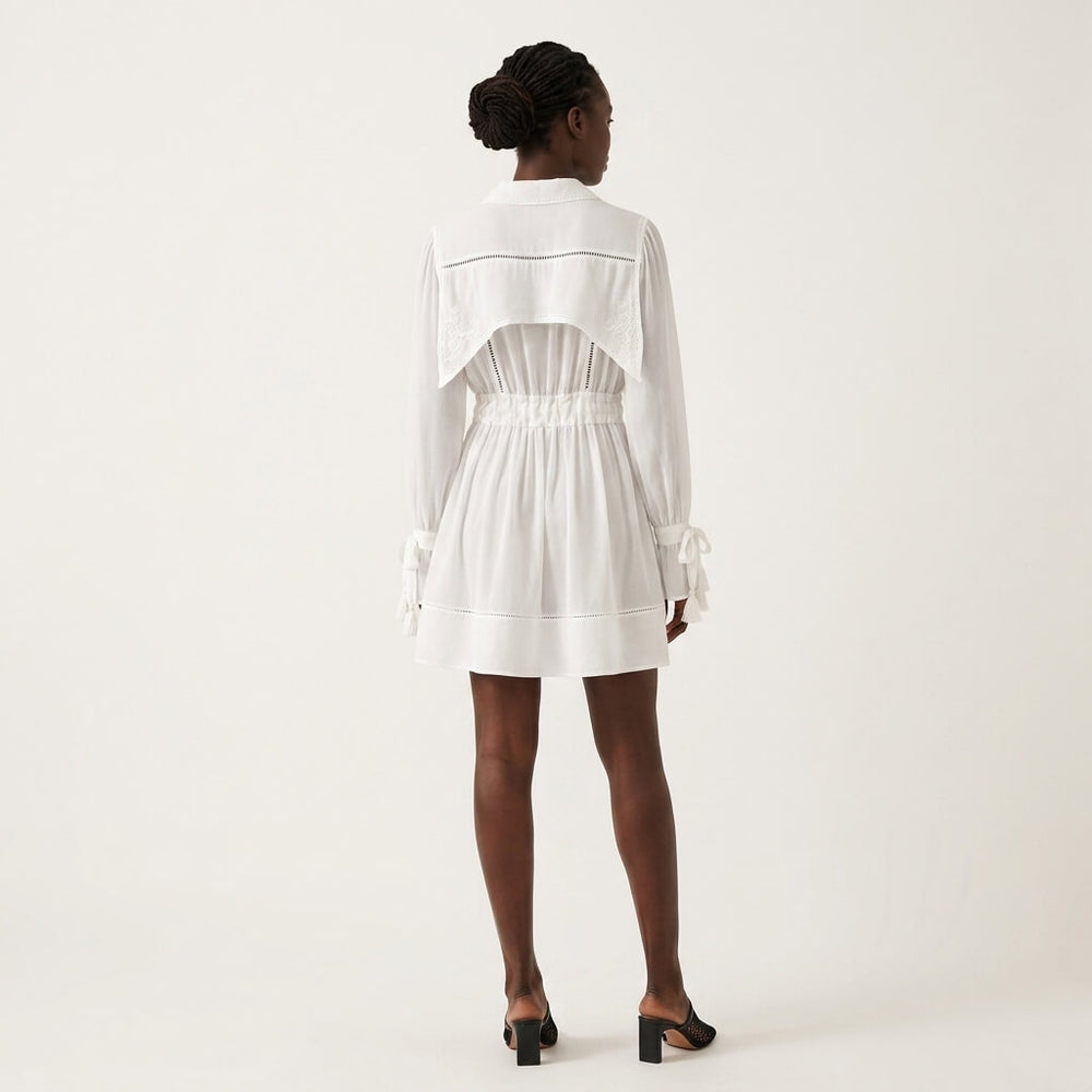 Cape-Back Silk Mini Dress