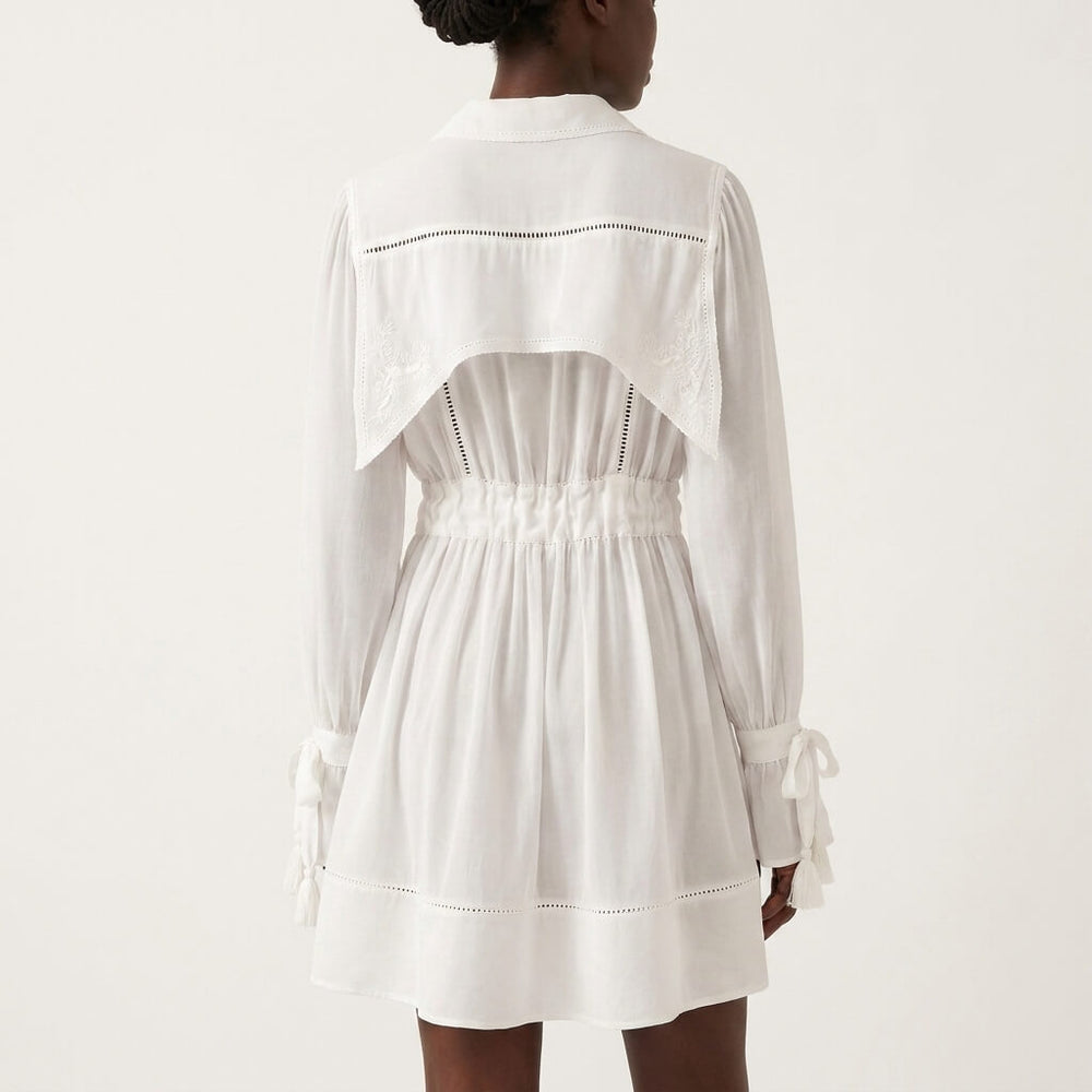 Cape-Back Silk Mini Dress
