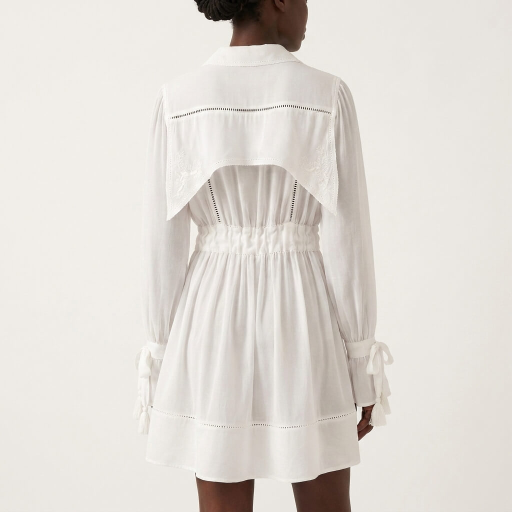 Cape-Back Silk Mini Dress