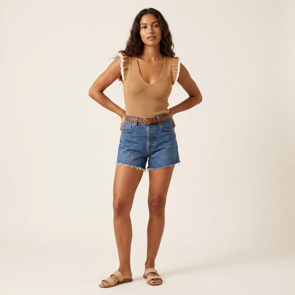 Short en jean taille haute