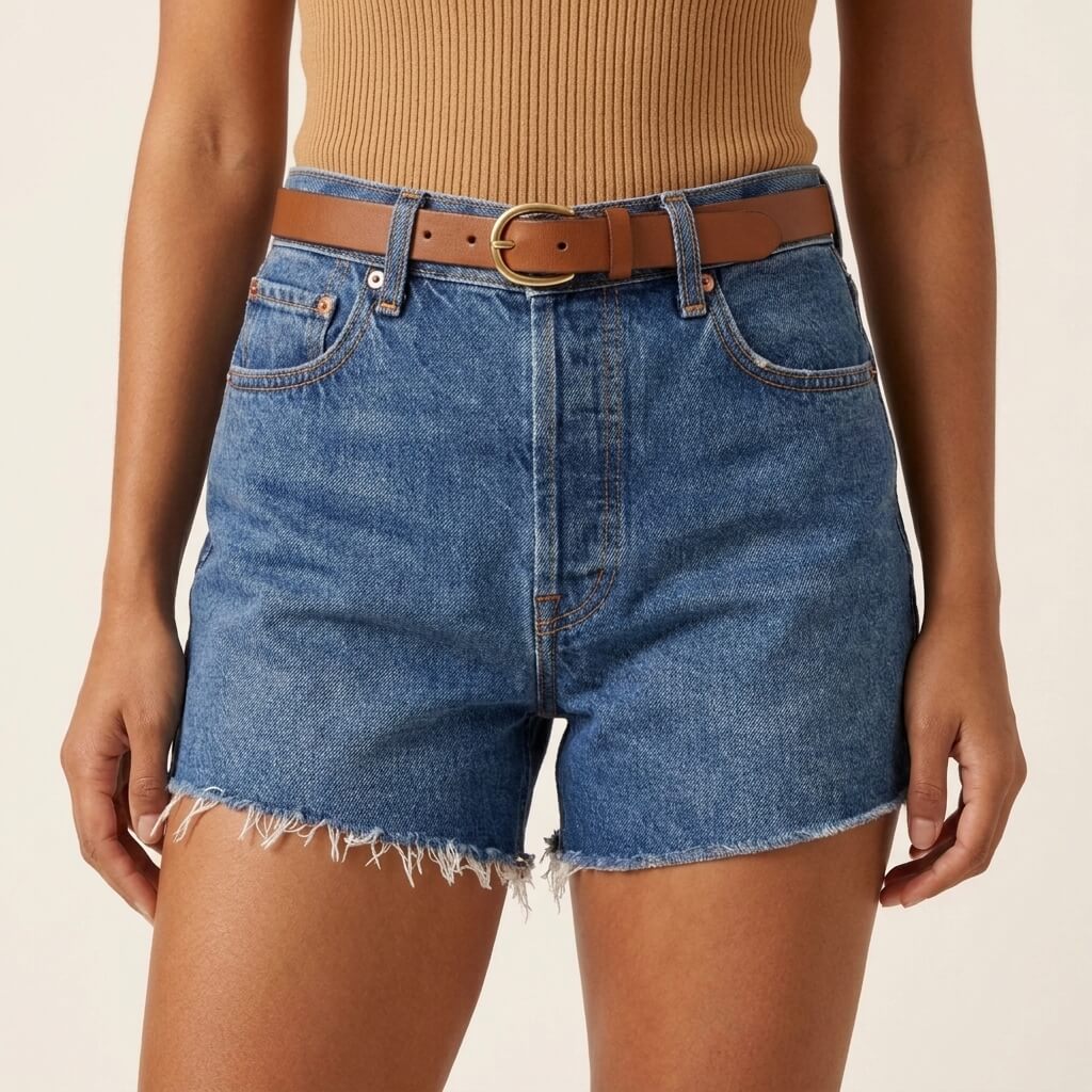 Short en jean taille haute