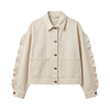 Ruffle Sleeve Denim Jacket